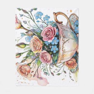Manta Polar Elegante boho floral Fleece Blanket