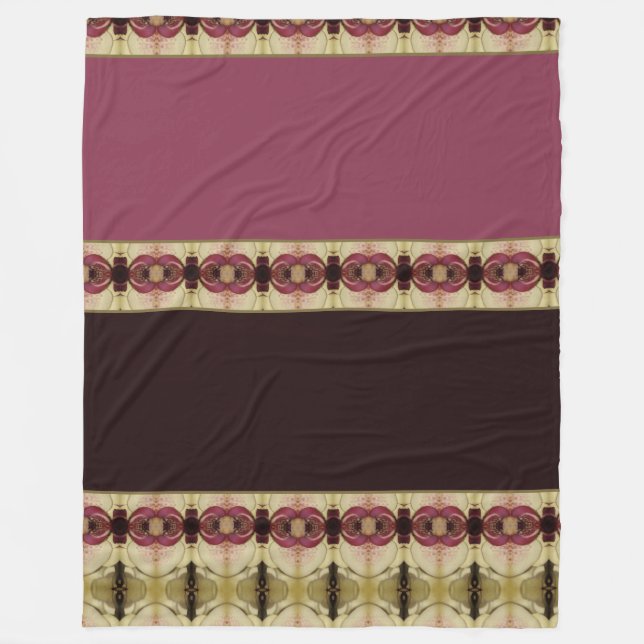 Manta Polar Elegante Borgoña y Marrón (Anverso)
