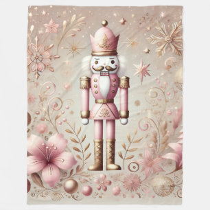 Manta Polar Elegante Caprichoso Cascanueces Pastel Rosa y Dora
