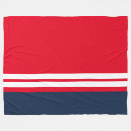 Manta Polar Elegante Carreras blanca azul de la Marina Roja br