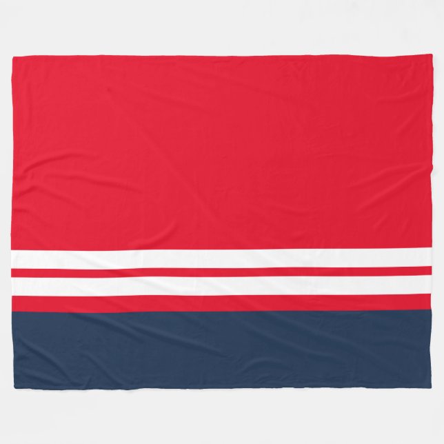 Manta Polar Elegante Carreras blanca azul de la Marina Roja br (Frente (Horizontal))