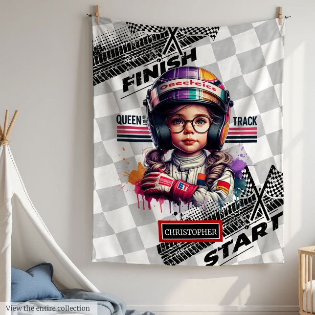 Manta Polar Elegante Carreras Fórmula 1 Pequeño Regalo Chica d (Stylish Racing Formula 1 Little Driver Girl Gift)