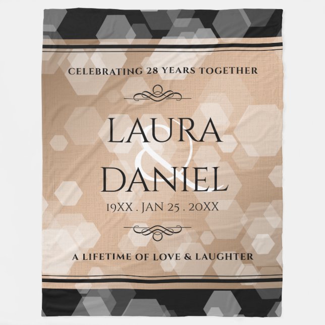Manta Polar Elegante celebración del 28º Aniversario del Boda  (Anverso)