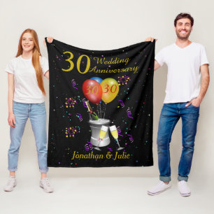 Manta Polar Elegante celebración del 30 aniversario Boda