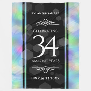 Manta Polar Elegante celebración del 34° Aniversario del Boda