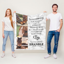 Manta Polar Elegante Collage de fotos Memorial de Caballos de 