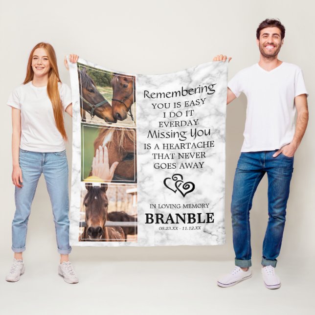 Manta Polar Elegante Collage de fotos Memorial de Caballos de  (In situ)