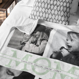 Manta Polar Elegante Collage de Fotos Personalizadas para Mamá