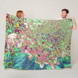 Manta Polar Elegante Coral y Chartreuse Limelight Hydrangea