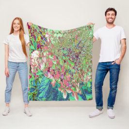 Manta Polar Elegante Coral y Chartreuse Limelight Hydrangea