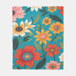 Manta Polar Elegante cosecha de flores