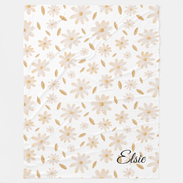 Manta Polar Elegante Daisy Hues Fleece Blanket Personalizado (Anverso)