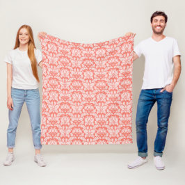 Manta Polar Elegante Damasco De Peach