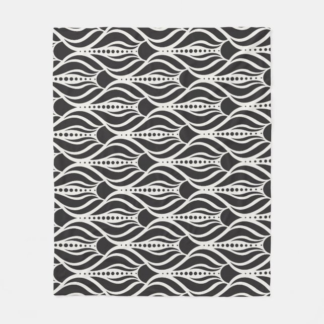 Manta Polar Elegante damasco floral, arte nuevo sin costura (Anverso)