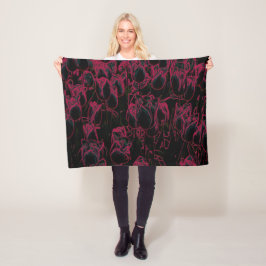 Manta Polar Elegante Decke mit Pinkem Blumenmuster
