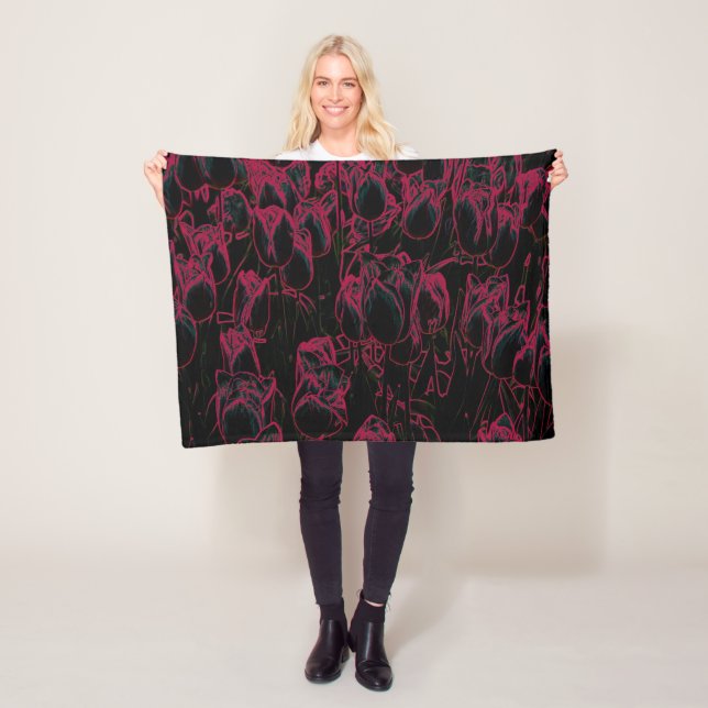 Manta Polar Elegante Decke mit Pinkem Blumenmuster (In situ)