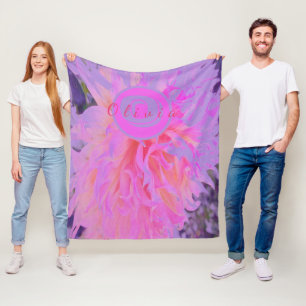 Manta Polar Elegante decorativo rosa caliente y magenta