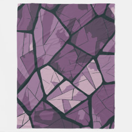Manta Polar Elegante Diseño de Vidrio Manchado Geométrico Púrp