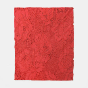 Manta Polar Elegante encaje rojo, textura perfecta
