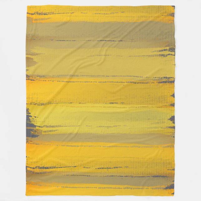 Manta Polar Elegante estilo Art Moderno Taupe Amarillo Gris Lu (Anverso)