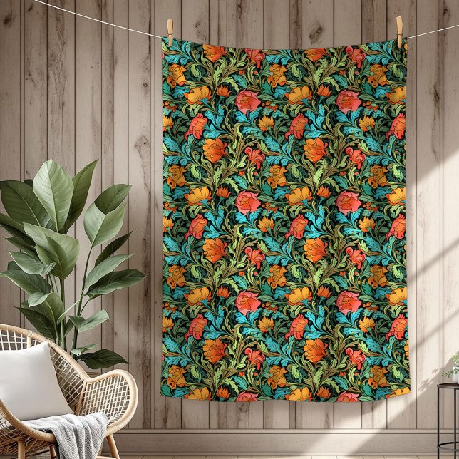 Manta Polar Elegante estilo de autor Morris de inspiración vic (Elegant Victorian-Inspired Morris Signature Style Fleece Blanket)