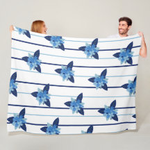 Elegante estriba de patrón floral monocromático az