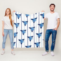 Elegante estriba de patrón floral monocromático az