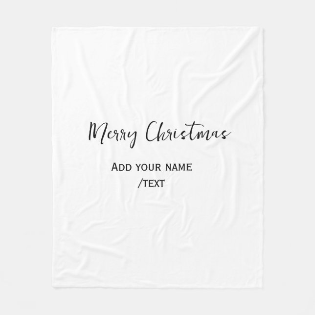 Manta Polar Elegante feliz Navidad añadir texto simple (Anverso)