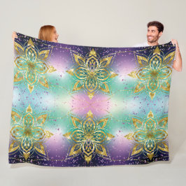 Manta Polar Elegante fiesta verde rosa violeta Estrellas de co