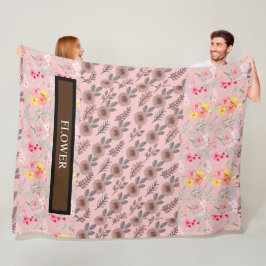 Manta Polar Elegante Flor de Acuarela Personalizar