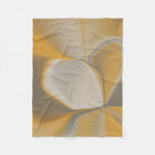 Manta Polar Elegante Floral Amarillo Blanco Pétalo Esquina Abs