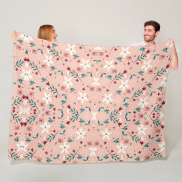 Manta Polar Elegante floral rosa FLeece Blanket