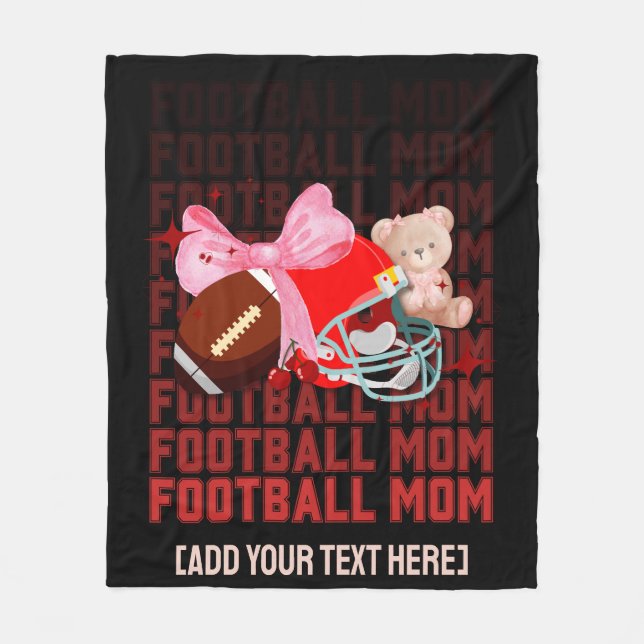 Manta Polar Elegante FOOTBALL MOM Coquette (Anverso)