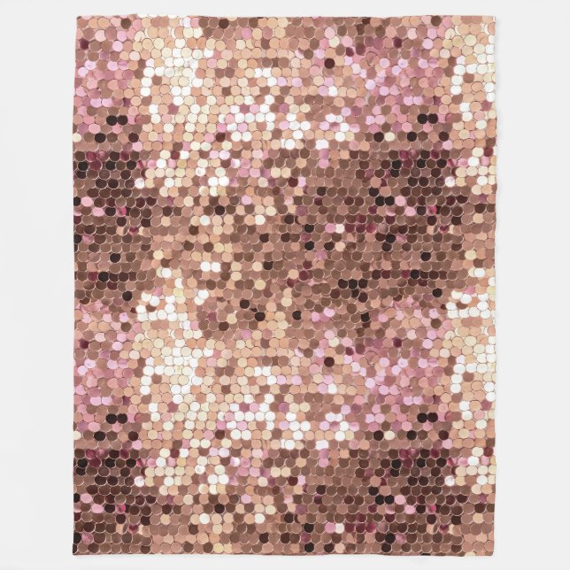 Manta Polar Elegante Glam Rosa Gold Rubor Confetti rosa (Anverso)