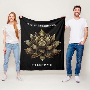 Manta Polar Elegante Golden Lotus Flor La luz en mí ...