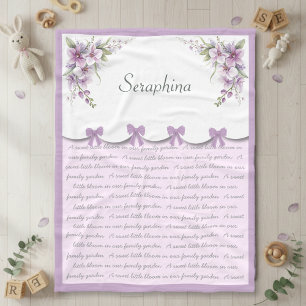 Manta Polar Elegante guardería lavanda para niña morada