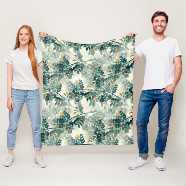 Manta Polar Elegante Ilustracion Botánico Floral Vintage (In situ)