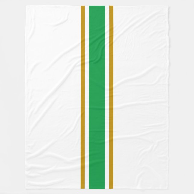 Manta Polar Elegante Kelly Green Brown Carreras Rayas En Blanc (Anverso)