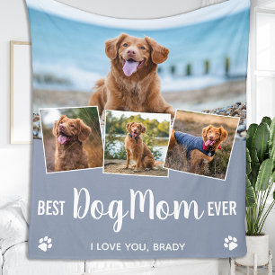 Manta Polar Elegante mejor perro mamá personalizada 4 Collages