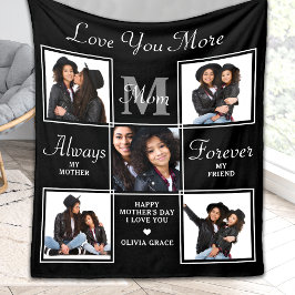 Manta Polar Elegante MOM 5 Collage de fotos Monograma Único Ma