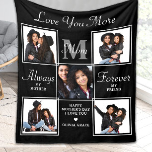 Manta Polar Elegante MOM 5 Collage de fotos Monograma Único Ma