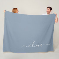 Elegante Monograma moderno Minimalista azul turbio
