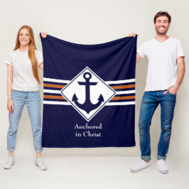 Manta Polar Elegante NAÚTICO | Anclado en Cristo PERSONALIZABL