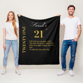 Manta Polar Elegante negro y dorado Sesenta y XXI deseos de cu