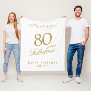 Manta Polar Elegante ornamento 80 y fabuloso cumpleaños 80