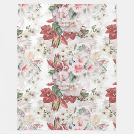 Manta Polar Elegante orquídea de ilustracion y lily Lace