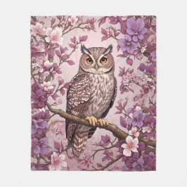 Manta Polar Elegante Oveja Floral Púrpura