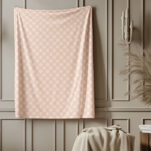 Manta Polar Elegante Pastel Coral Plaid Tartán