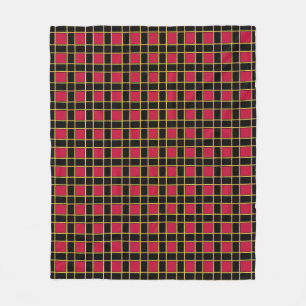 Manta Polar Elegante patrón a cuadros negro rojo