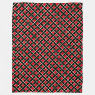 Manta Polar Elegante patrón a cuadros negro rojo